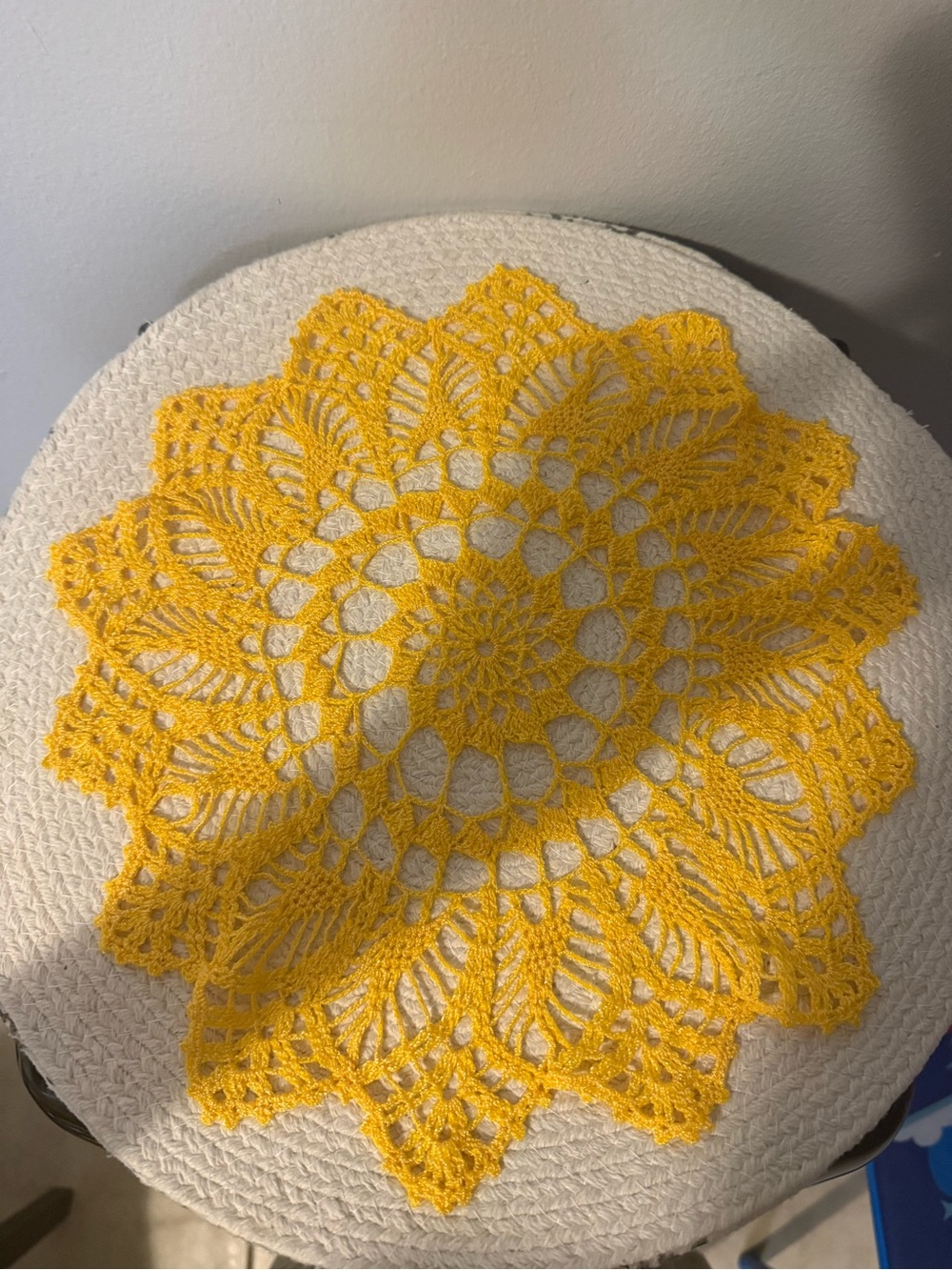 Hand-Crocheted Yellow Doily